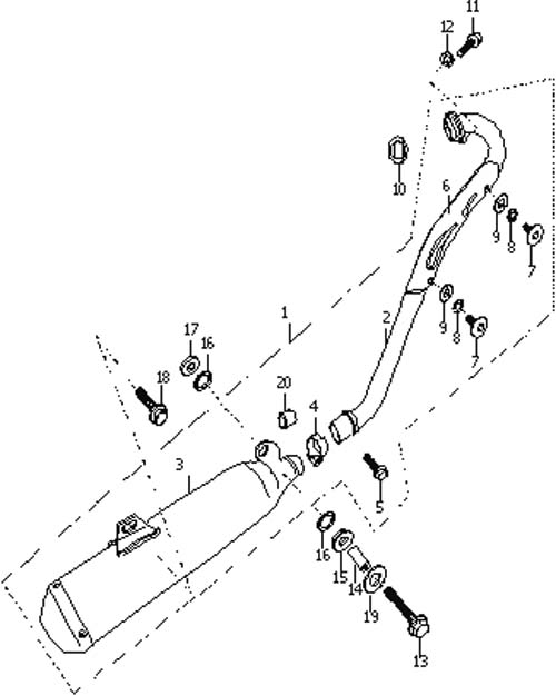 Qlink XP200 Muffler